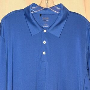 Adidas ClimaLite Golf Polo Shirt Men's XL Blue Woodmore Logo Athletic